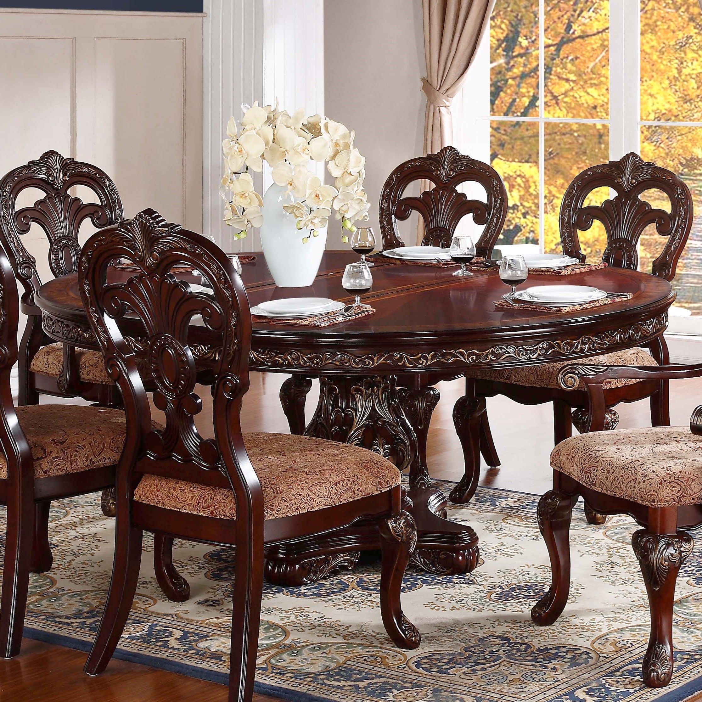 Homelegance Furniture Deryn Park 224376+76B Traditional Round Dining